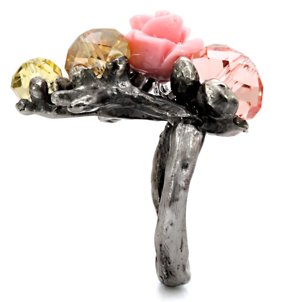 Antique Tone Brass Ring with Assorted in MultiColor