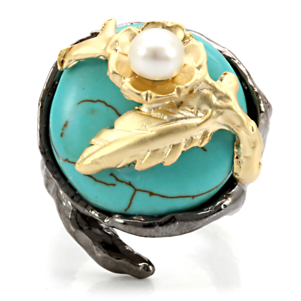 Antique Tone Brass Ring with Assorted in MultiColor