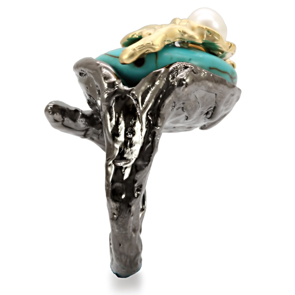 Antique Tone Brass Ring with Assorted in MultiColor