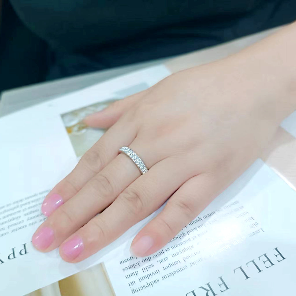 Rhodium Brass Ring with Top Grade Crystal in Clear