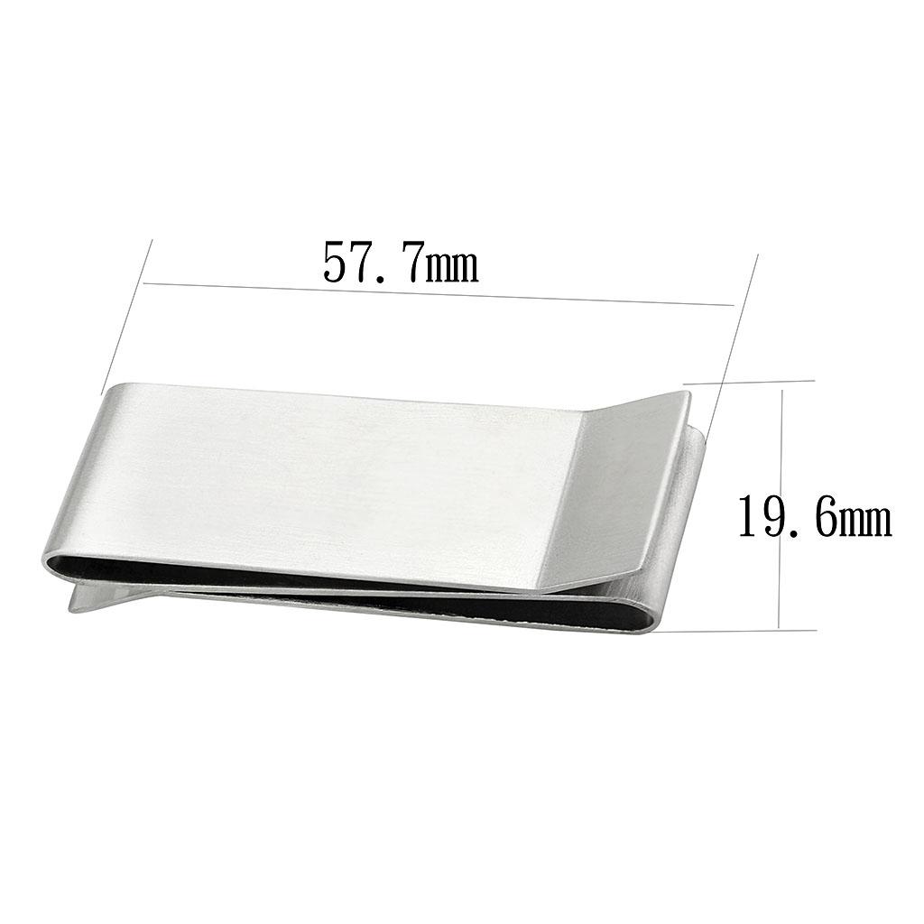 Rhodium Stainless Steel Money clip with No Stone