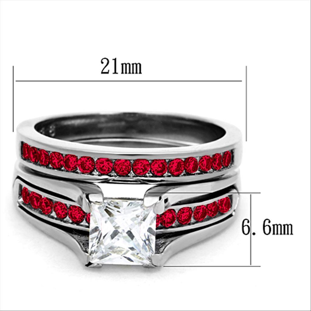 High polished (no plating) Stainless Steel Ring with AAA Grade CZ in Multi Color