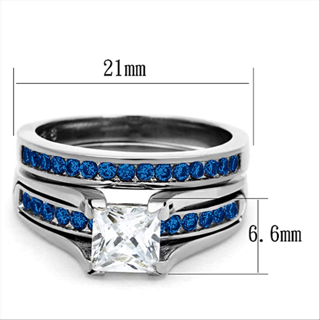 High polished (no plating) Stainless Steel Ring with AAA Grade CZ in Multi Color
