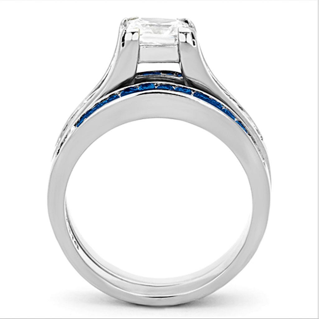 High polished (no plating) Stainless Steel Ring with AAA Grade CZ in Multi Color