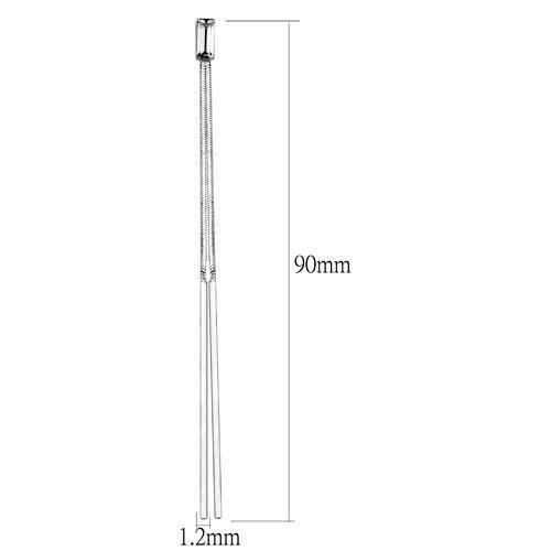 High-Polished White Metal Earrings with No Stone