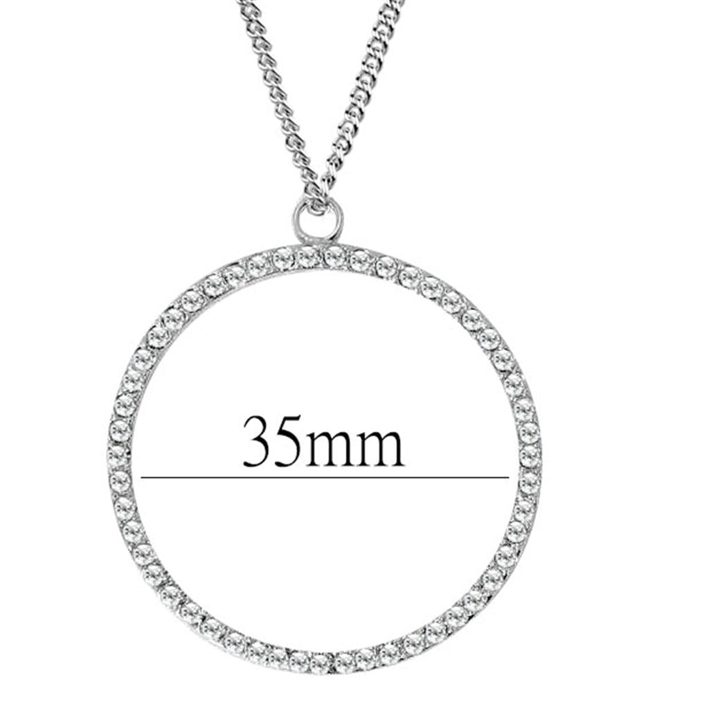 Rhodium Brass Pendant with AAA Grade CZ in Clear