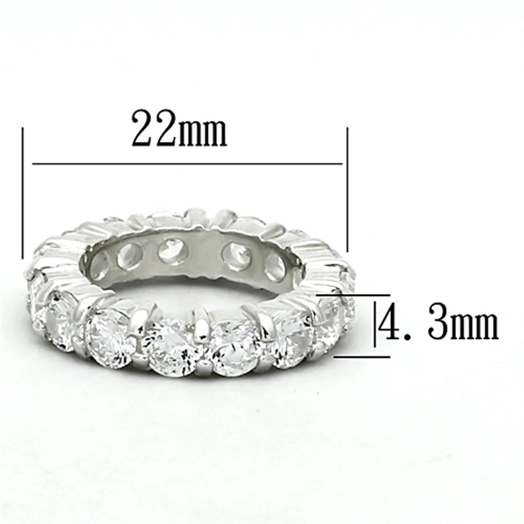 Silver 925 Sterling Silver Ring with AAA Grade CZ in Clear
