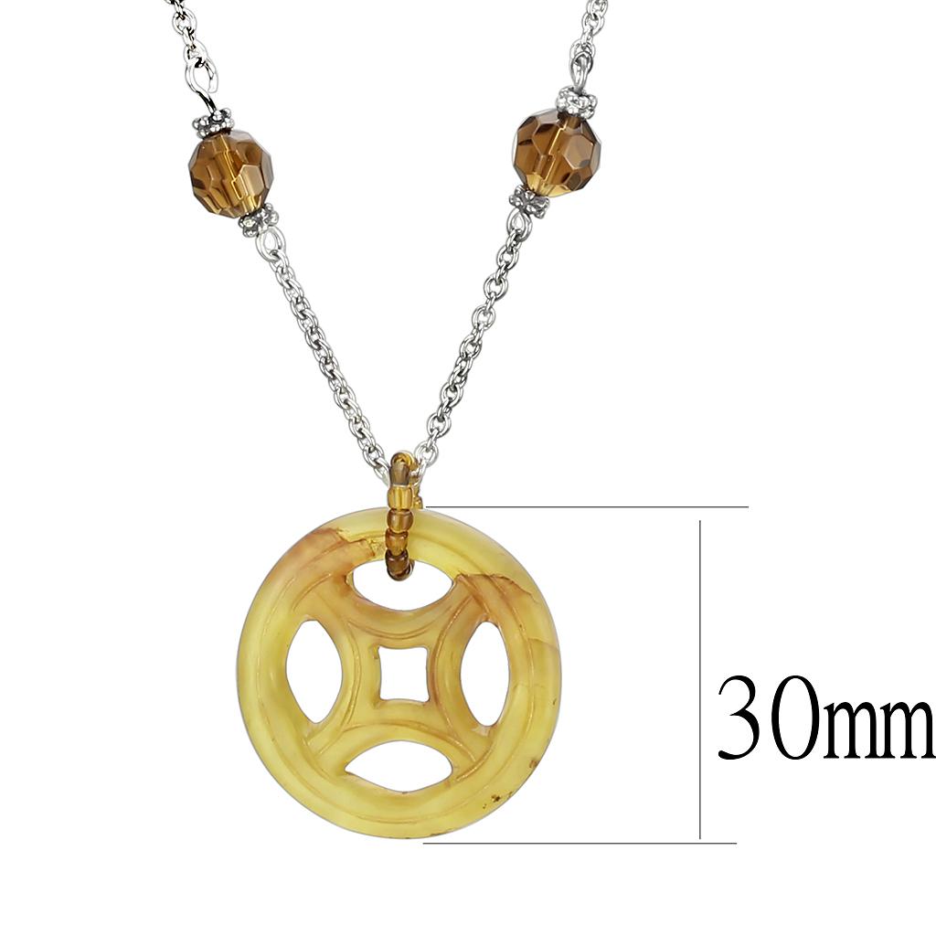 Silver 925 Sterling Silver Necklace with Synthetic Jade in Multi Color