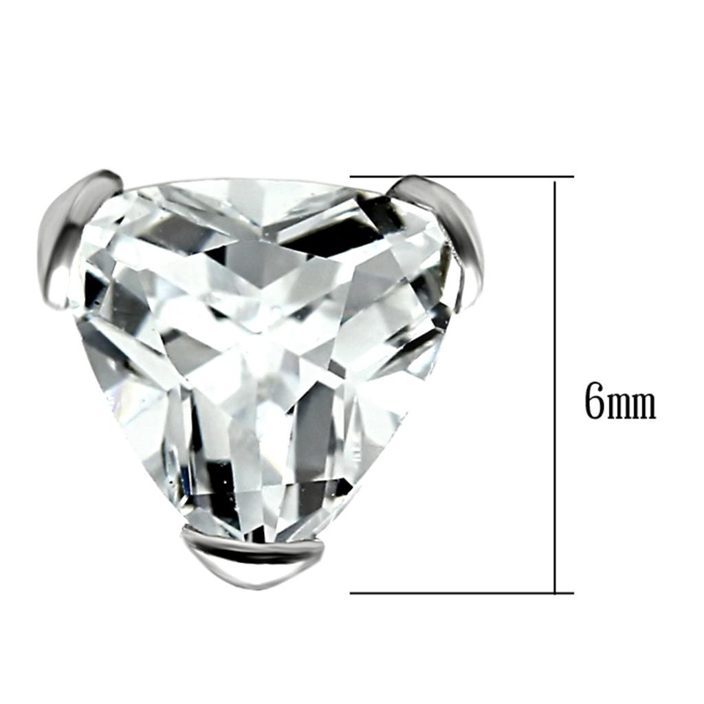 Rhodium 925 Sterling Silver Earrings with AAA Grade CZ in Clear