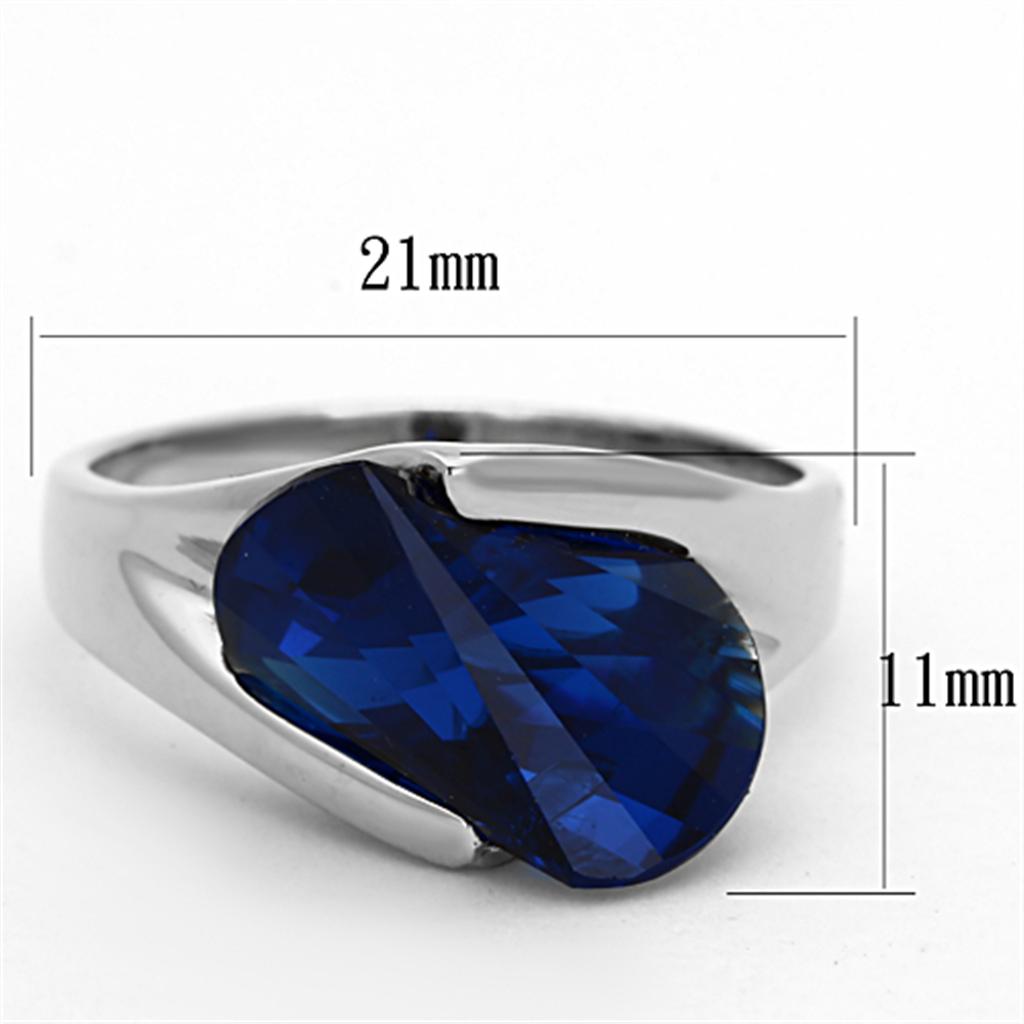 Silver 925 Sterling Silver Ring with Synthetic Synthetic Glass in Montana