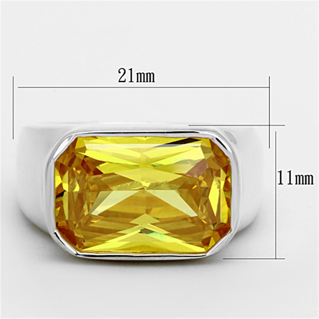 Silver 925 Sterling Silver Ring with AAA Grade CZ in Topaz