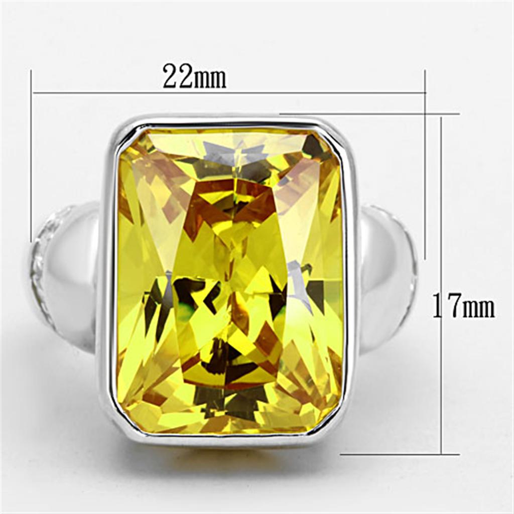 Silver 925 Sterling Silver Ring with AAA Grade CZ in Topaz