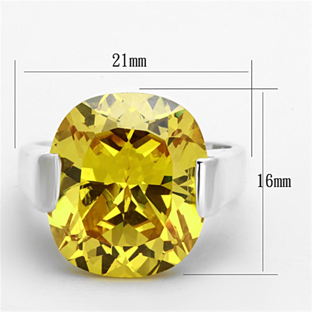 Silver 925 Sterling Silver Ring with AAA Grade CZ in Topaz