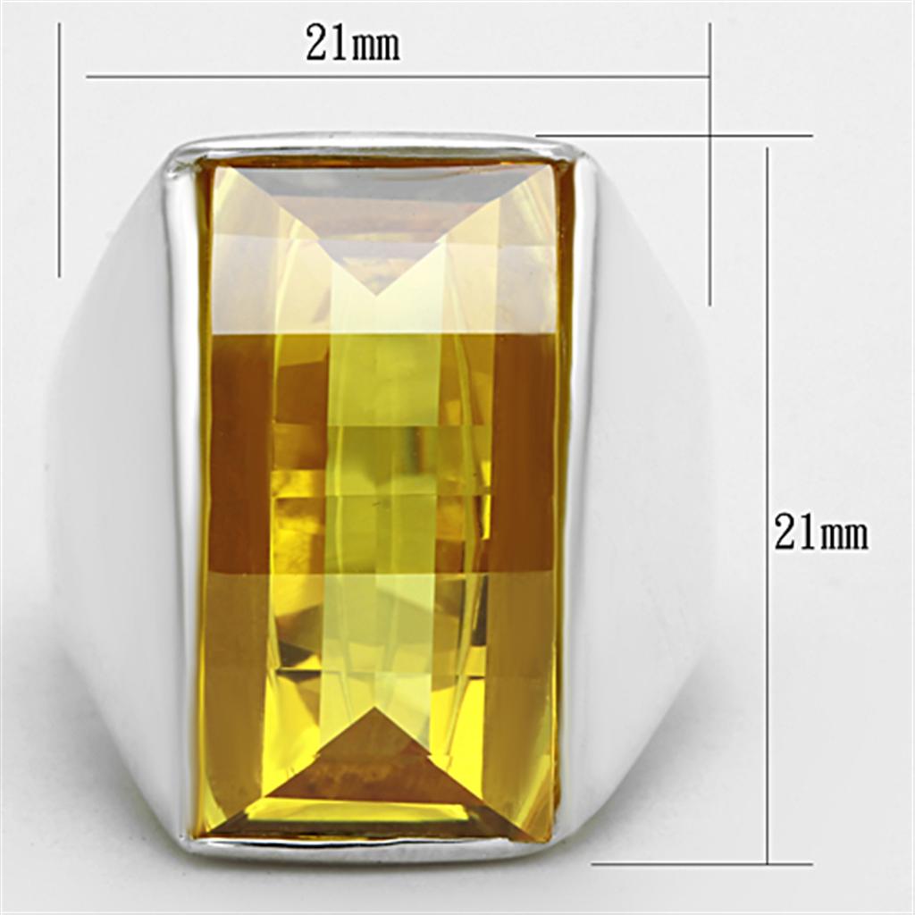 Silver 925 Sterling Silver Ring with AAA Grade CZ in Topaz