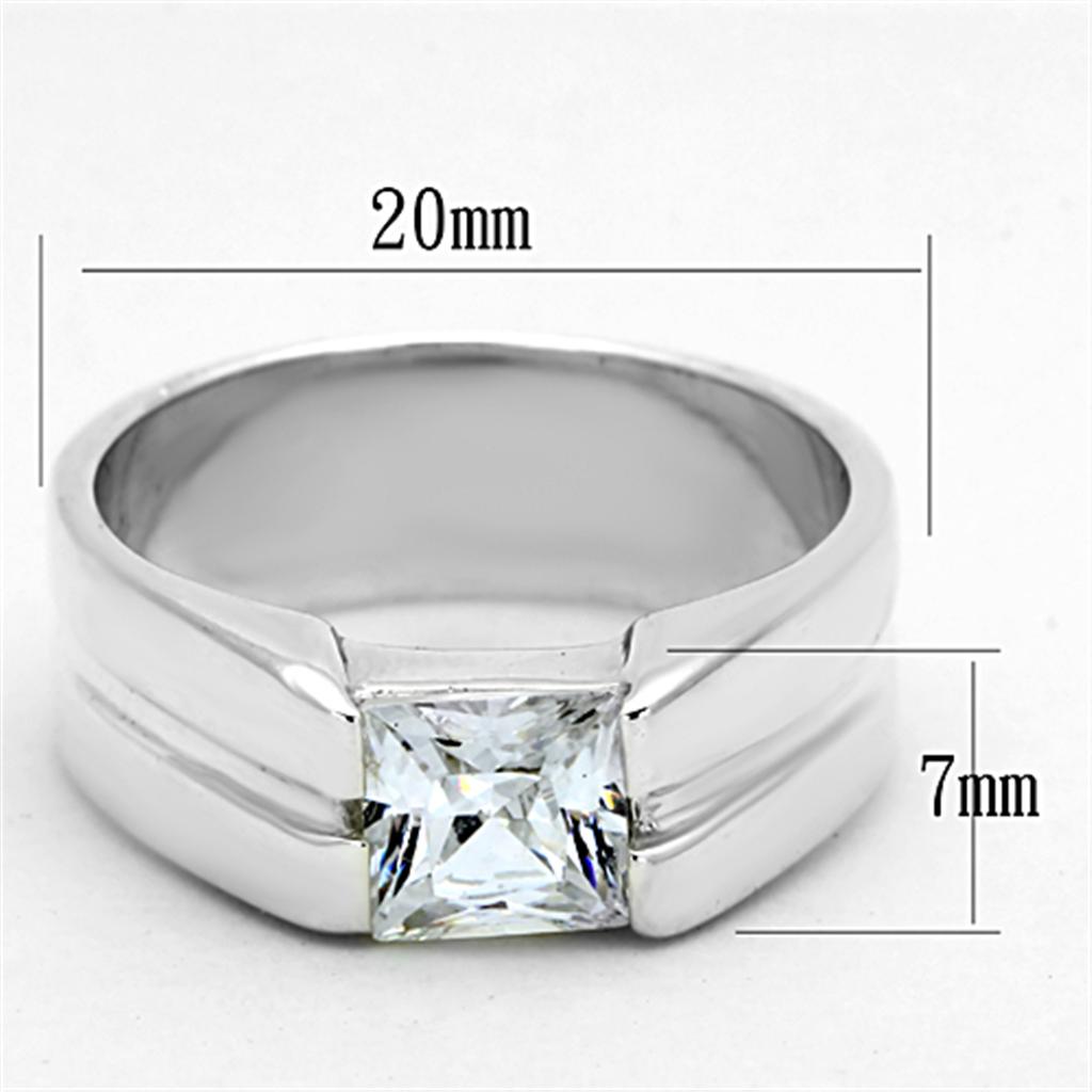 Silver 925 Sterling Silver Ring with AAA Grade CZ in Clear