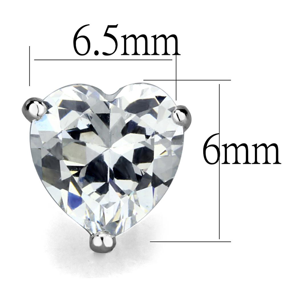 Rhodium 925 Sterling Silver Earrings with AAA Grade CZ in Clear