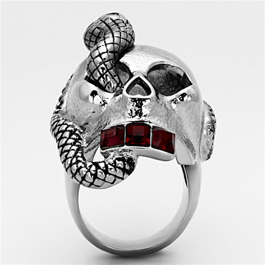 High polished (no plating) Stainless Steel Ring with Top Grade Crystal in Multi Color