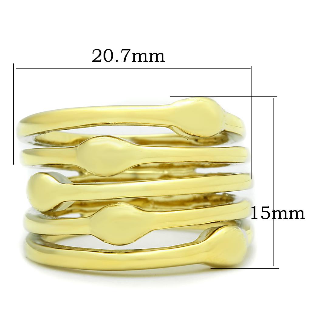 IP Gold(Ion Plating) Stainless Steel Ring with No Stone