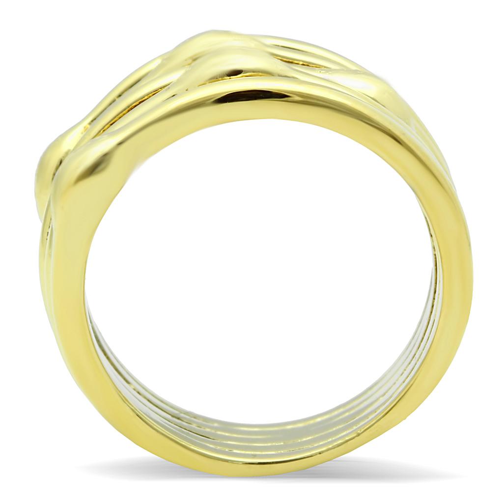 IP Gold(Ion Plating) Stainless Steel Ring with No Stone