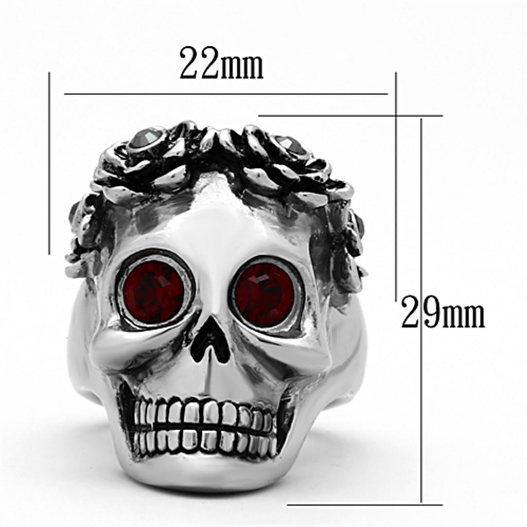 High polished (no plating) Stainless Steel Ring with Top Grade Crystal in Siam