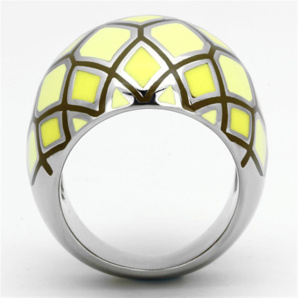 High polished (no plating) Stainless Steel Ring with Epoxy in Multi Color