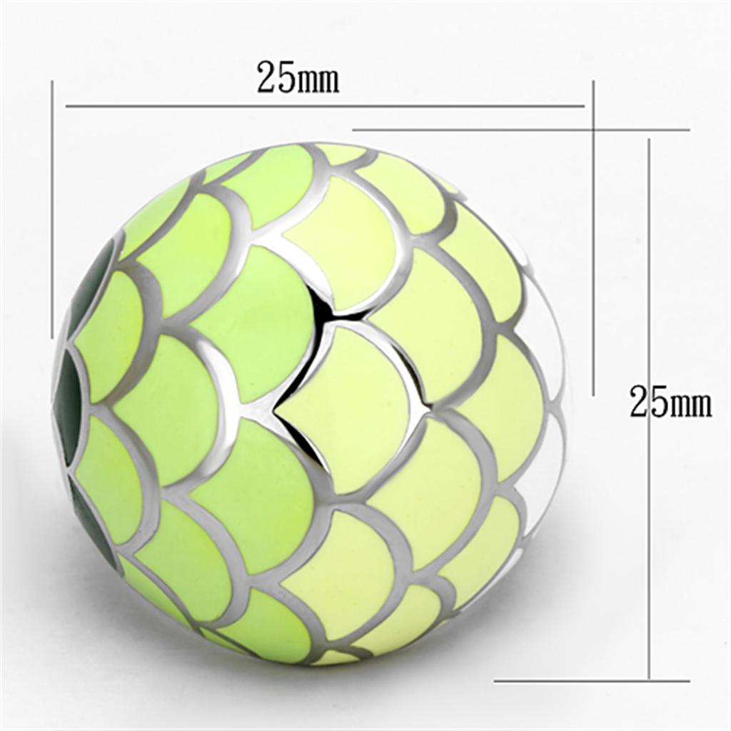 High polished (no plating) Stainless Steel Ring with Epoxy in Multi Color