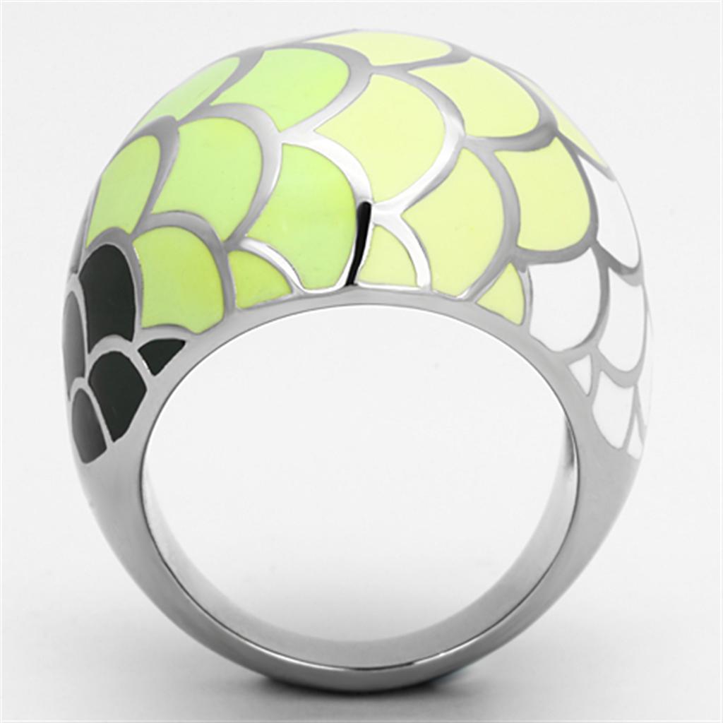 High polished (no plating) Stainless Steel Ring with Epoxy in Multi Color