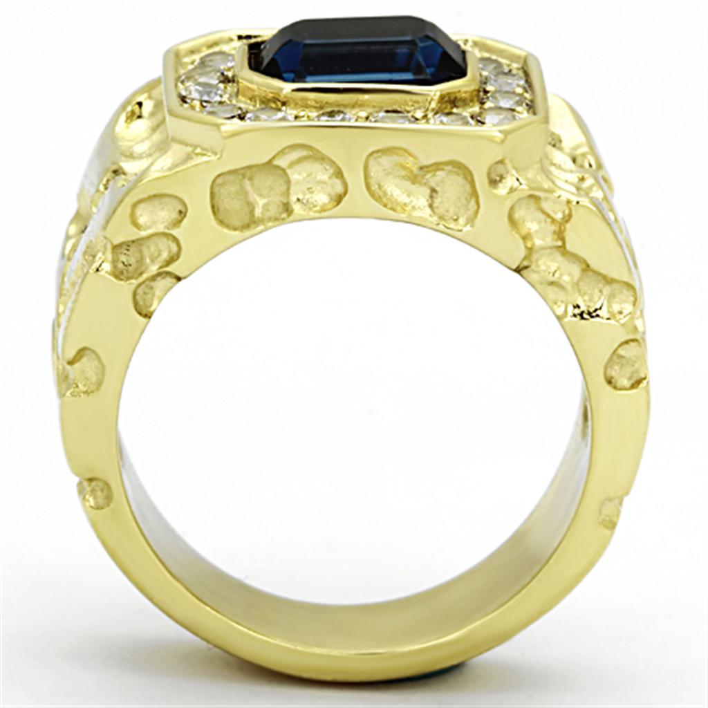 IP Gold(Ion Plating) Stainless Steel Ring with Top Grade Crystal in Montana