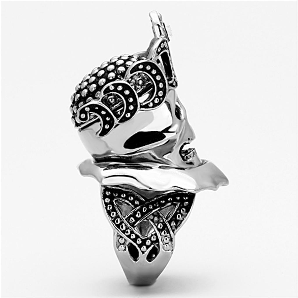 High polished (no plating) Stainless Steel Ring with Top Grade Crystal in Clear