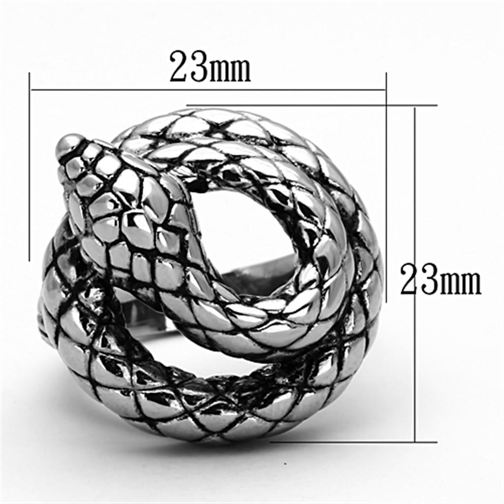 High polished (no plating) Stainless Steel Ring with Epoxy in Jet