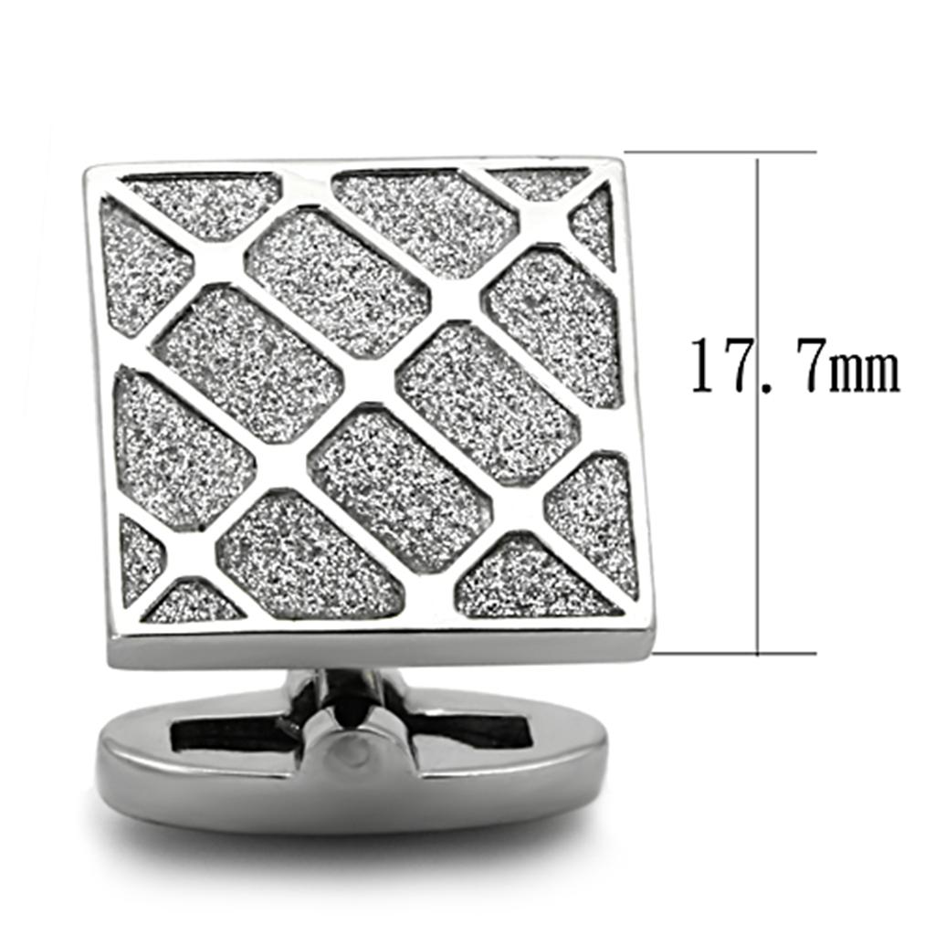 High polished (no plating) Stainless Steel Cufflink with No Stone