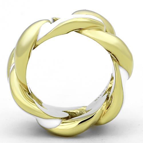IP Gold(Ion Plating) Stainless Steel Ring with Epoxy in White