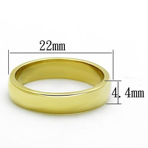 IP Gold(Ion Plating) Stainless Steel Ring with No Stone