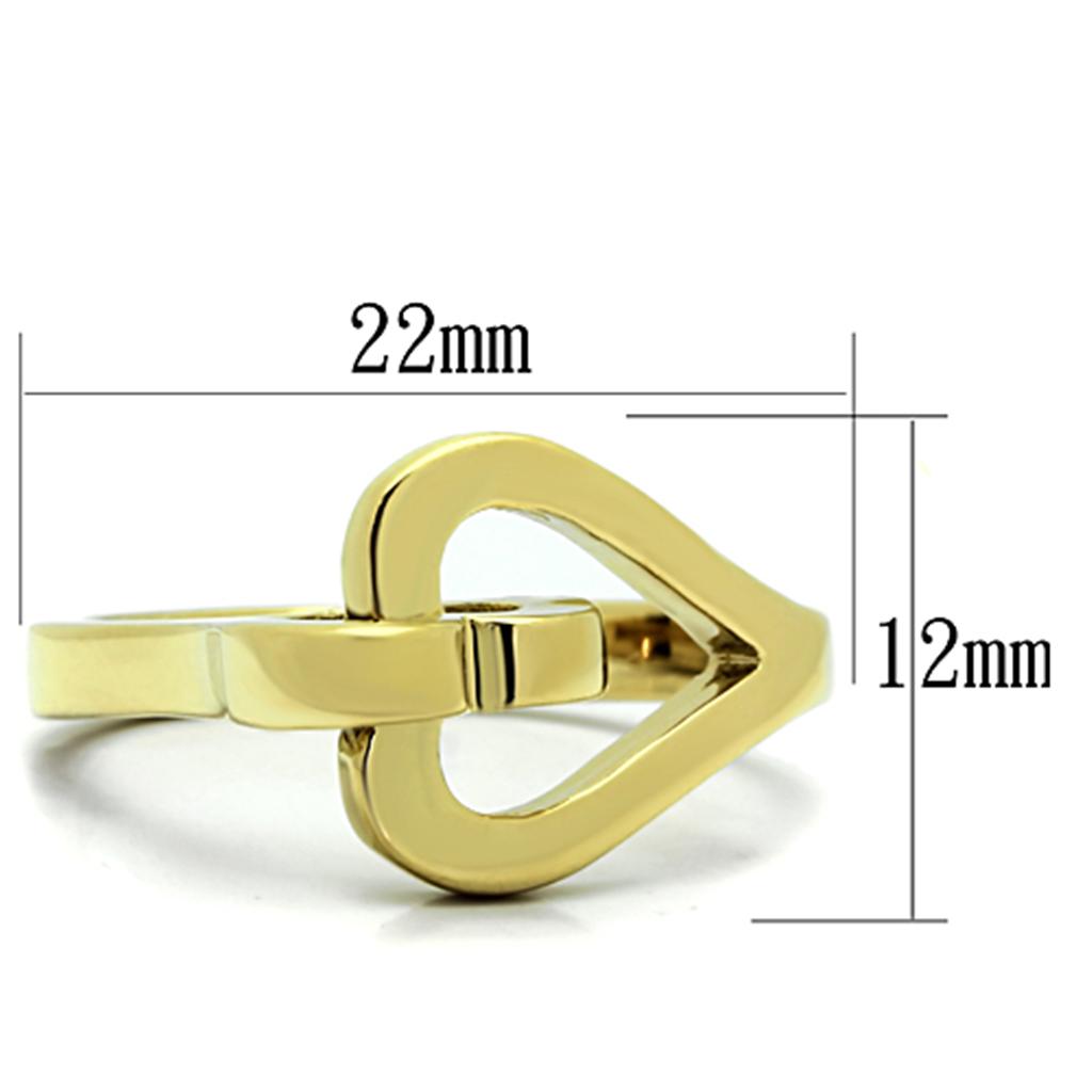 IP Gold(Ion Plating) Stainless Steel Ring with No Stone