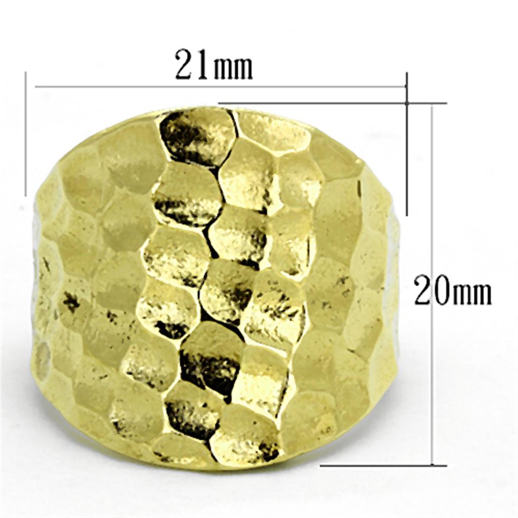 IP Gold(Ion Plating) Stainless Steel Ring with No Stone