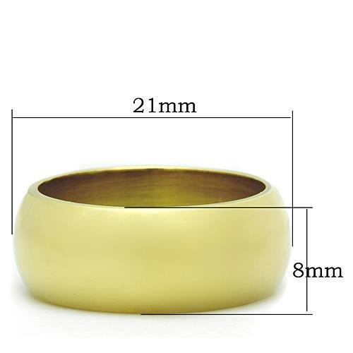 IP Gold(Ion Plating) Stainless Steel Ring with No Stone