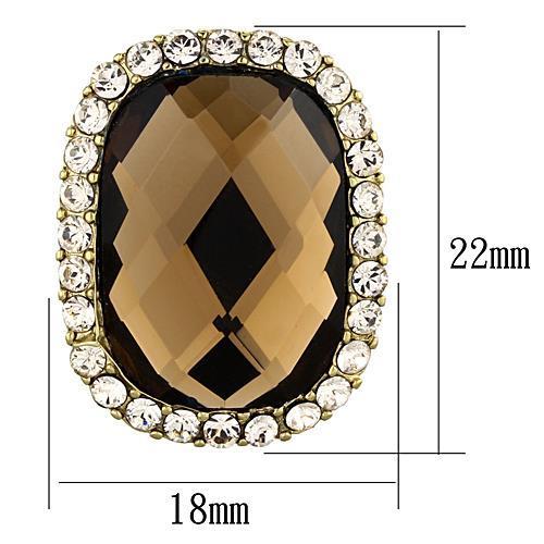 IP Gold(Ion Plating) Stainless Steel Earrings with Synthetic Synthetic Glass in Smoked Quartz