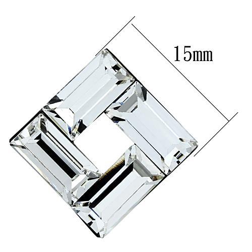 IP Black(Ion Plating) Stainless Steel Earrings with Top Grade Crystal in Clear