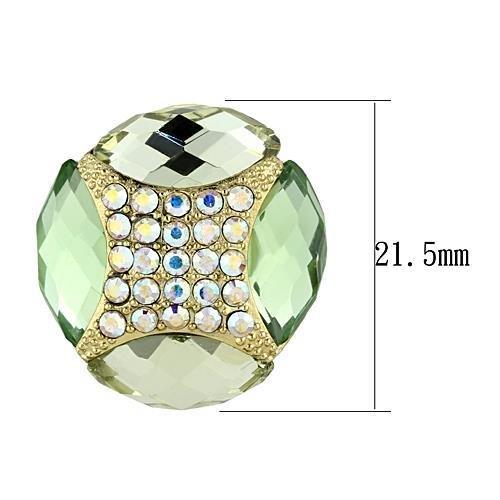 IP Gold(Ion Plating) Stainless Steel Earrings with Synthetic Synthetic Glass in Multi Color