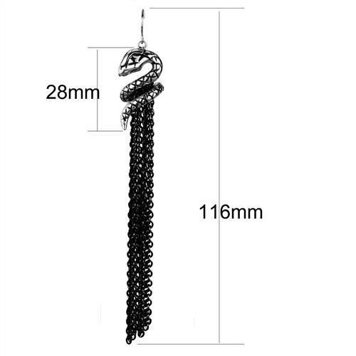 Two-Tone IP Black Stainless Steel Earrings with No Stone