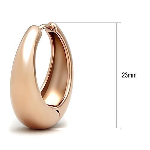 IP Rose Gold(Ion Plating) Stainless Steel Earrings with No Stone