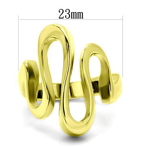 IP Gold(Ion Plating) Stainless Steel Ring with No Stone