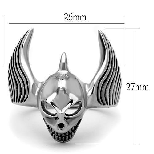 High polished (no plating) Stainless Steel Ring with Epoxy in Jet