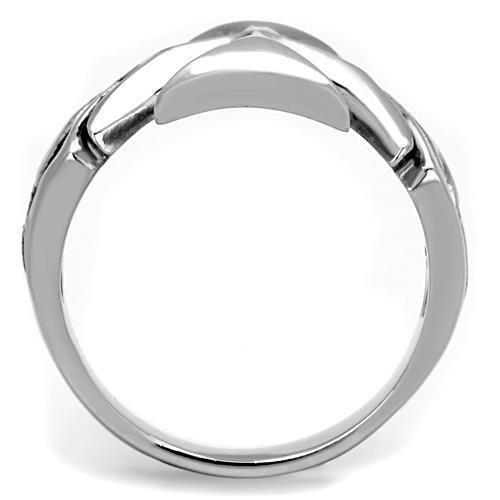 High polished (no plating) Stainless Steel Ring with Epoxy in Jet