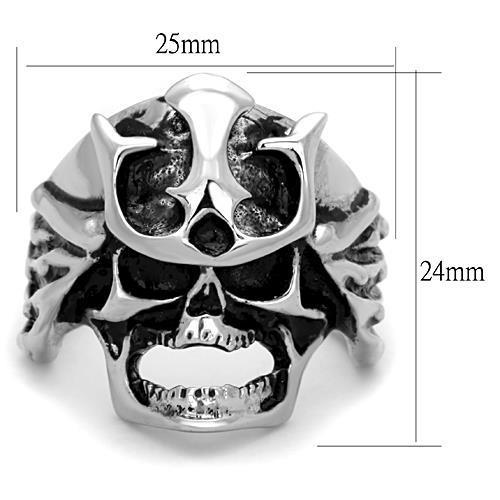 High polished (no plating) Stainless Steel Ring with Epoxy in Jet