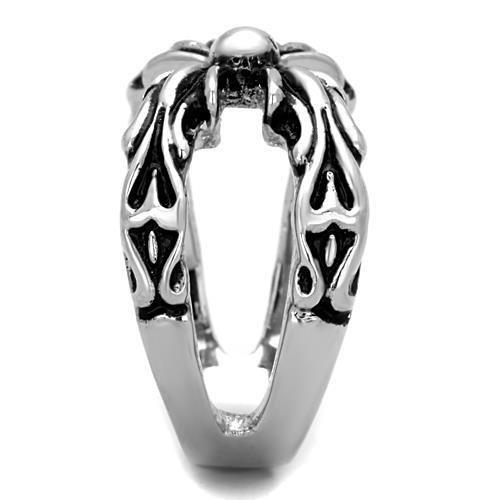 High polished (no plating) Stainless Steel Ring with Epoxy in Jet