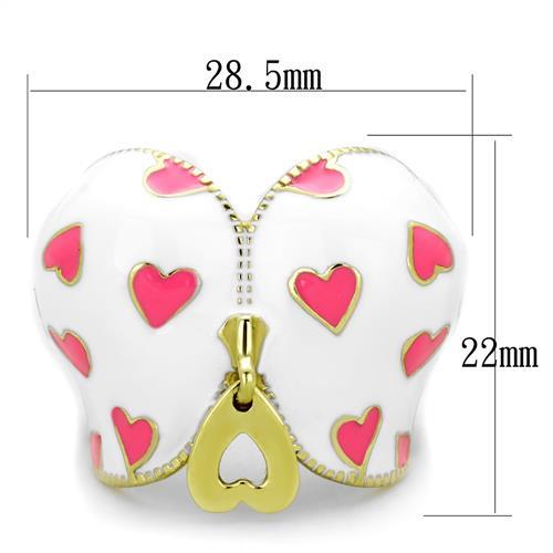 IP Gold(Ion Plating) Stainless Steel Ring with Epoxy in Multi Color