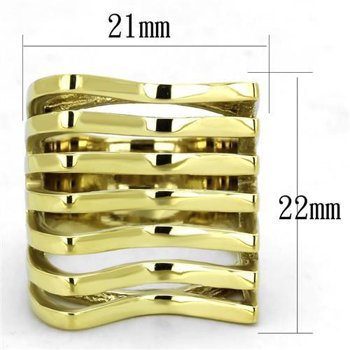 IP Gold(Ion Plating) Stainless Steel Ring with No Stone