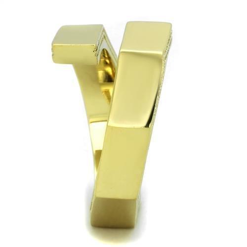 IP Gold(Ion Plating) Stainless Steel Ring with No Stone