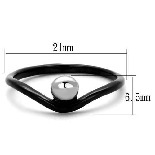 Two-Tone IP Black Stainless Steel Ring with No Stone